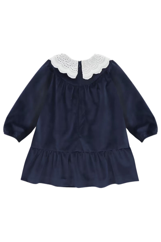 VESTIDO TELA TERCIOPELO NIÑA DARK BLUE