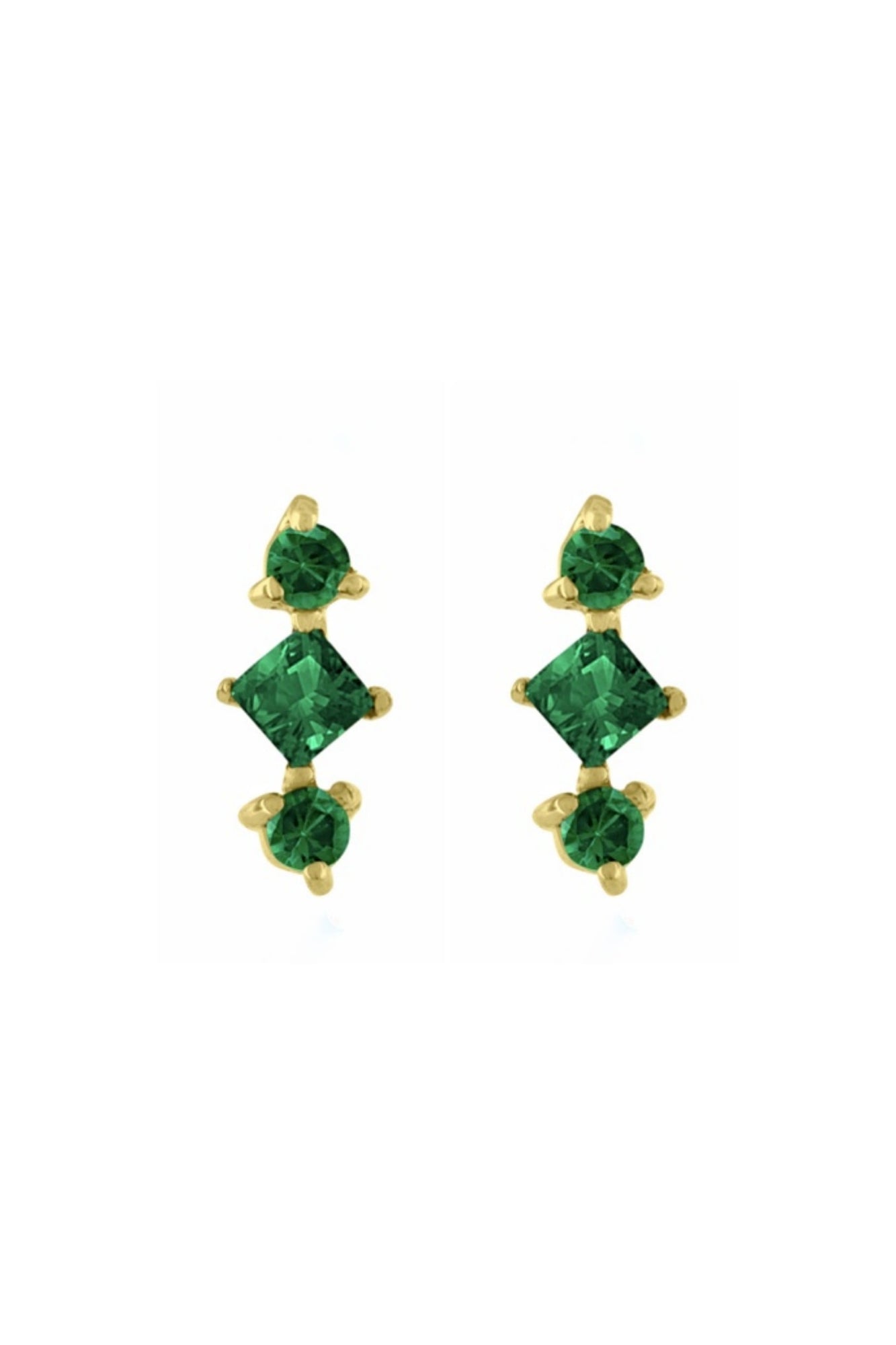 ROUND STONE SQUARE STUD