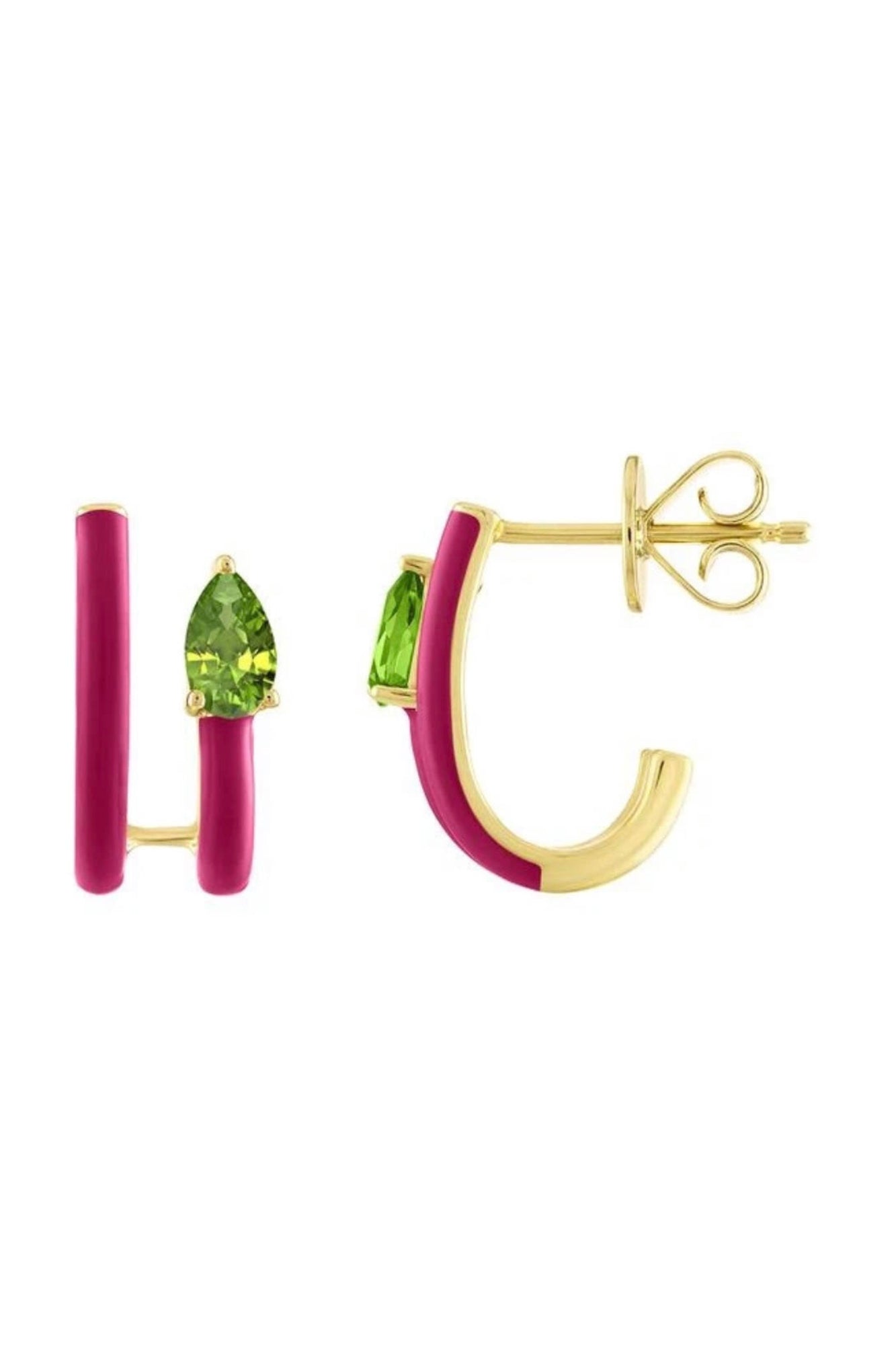 FUCSIA ENAMEL JENNA EARRING