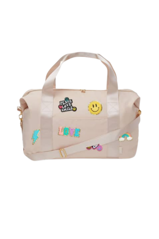 OVERSIZED NYLON BEIGE DUFFLE