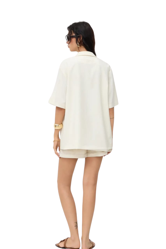 LINEN OVERSIZED BEIGE BLAZER