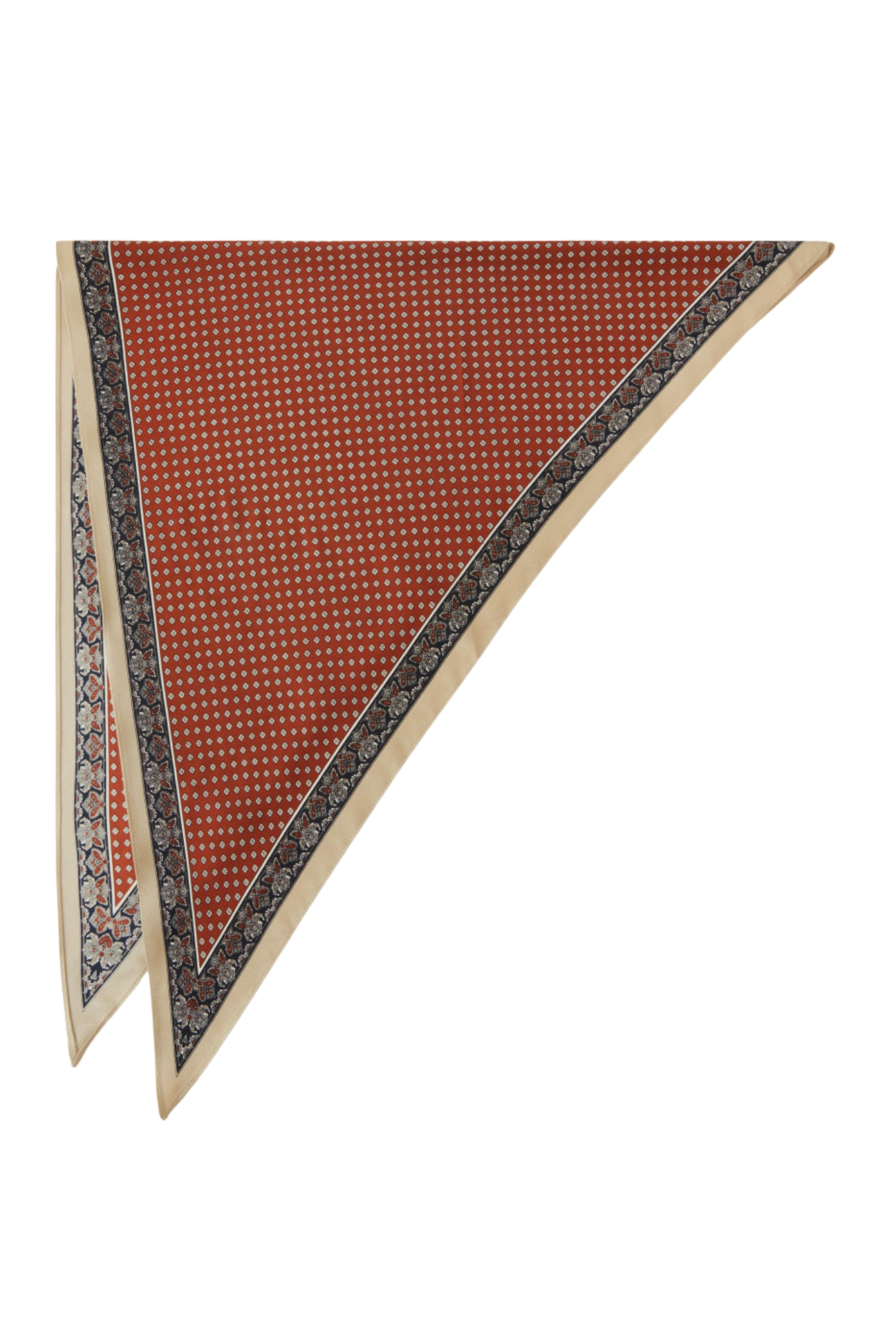 SILK TRIANGLE BROWN SCARF