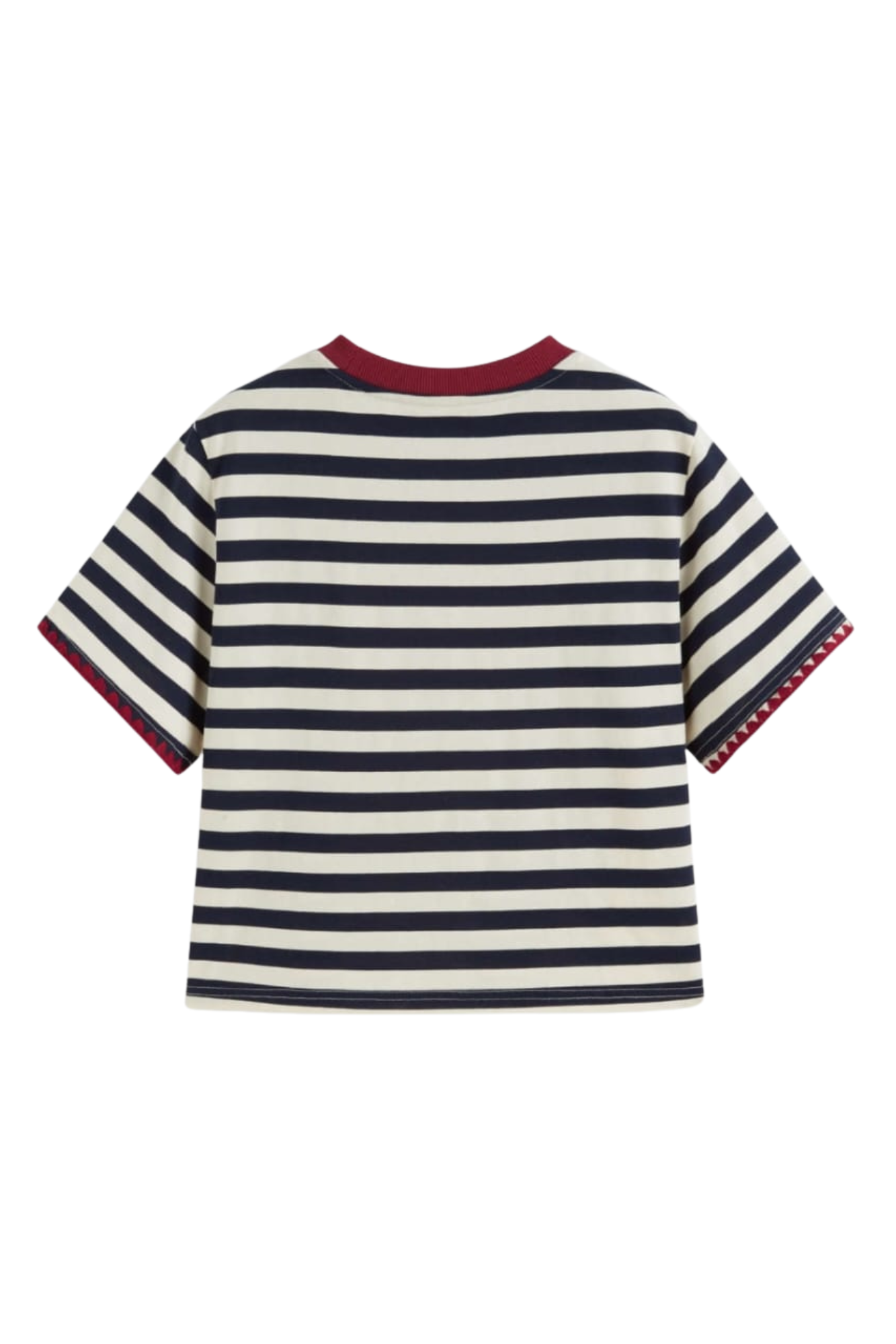 COTTON STRIPE NAVY TEE