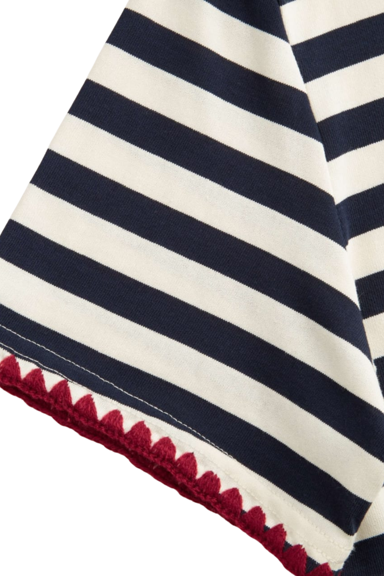 COTTON STRIPE NAVY TEE