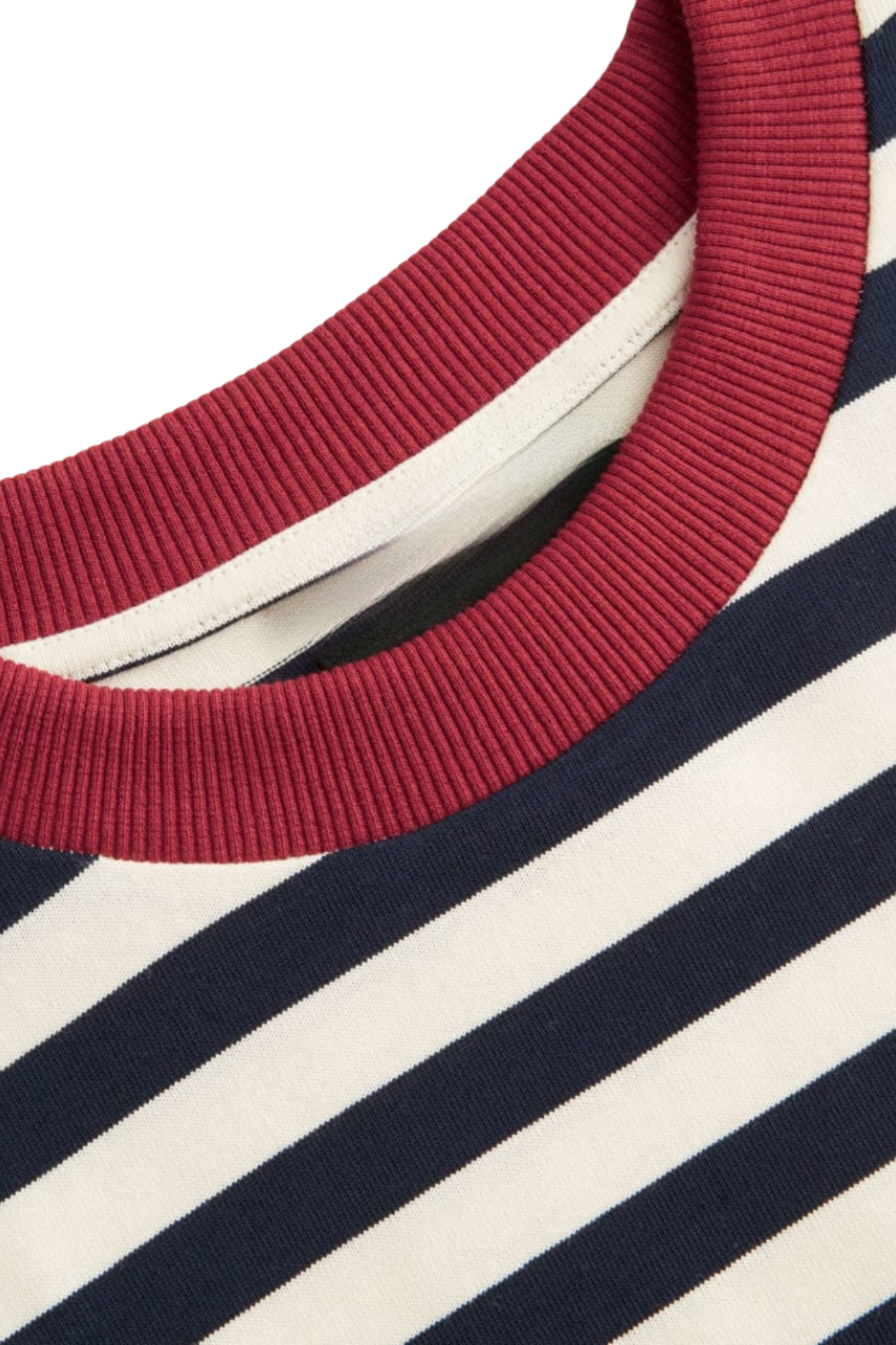 COTTON STRIPE NAVY TEE