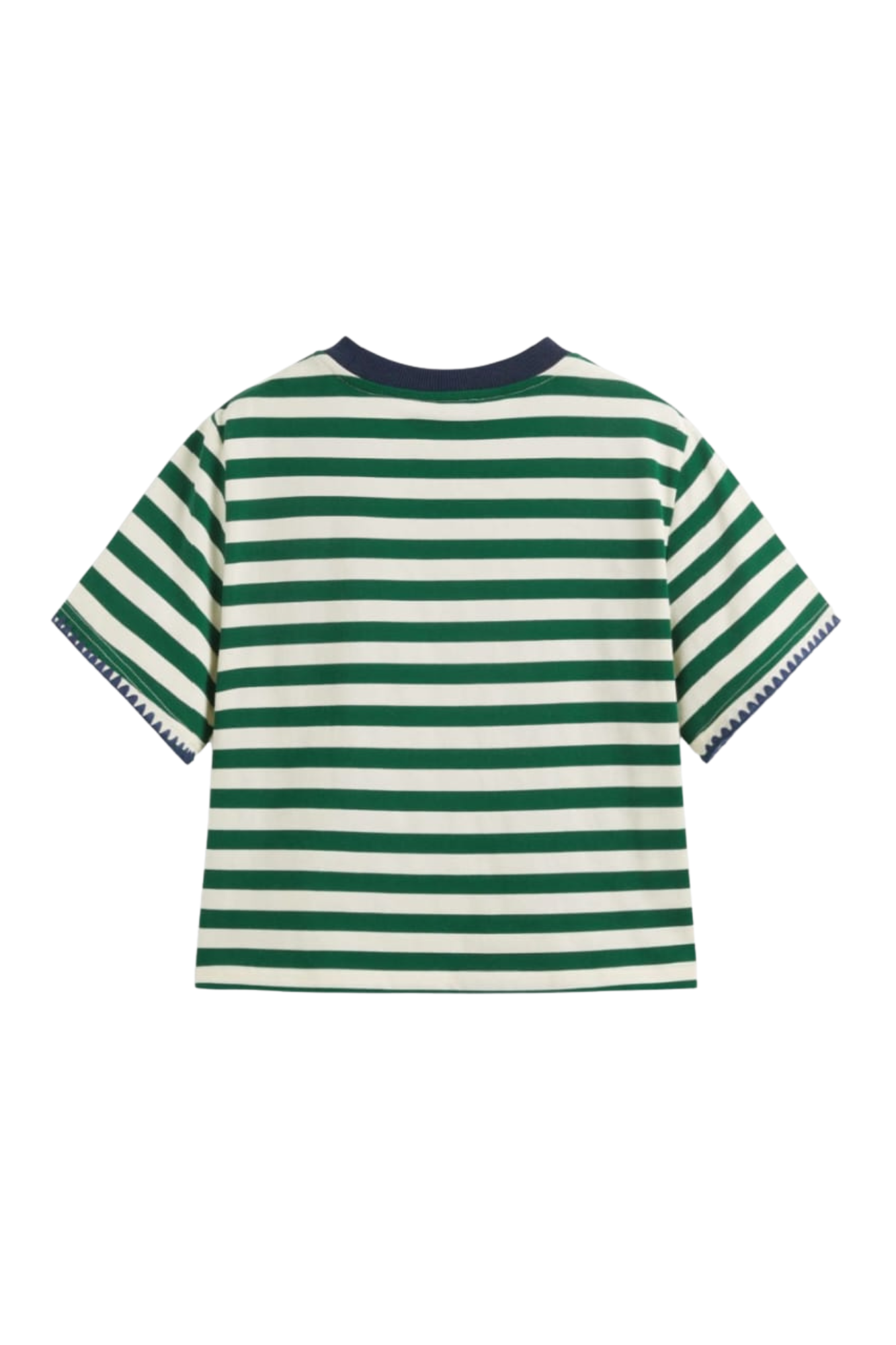 COTTON STRIPE GREEN TEE