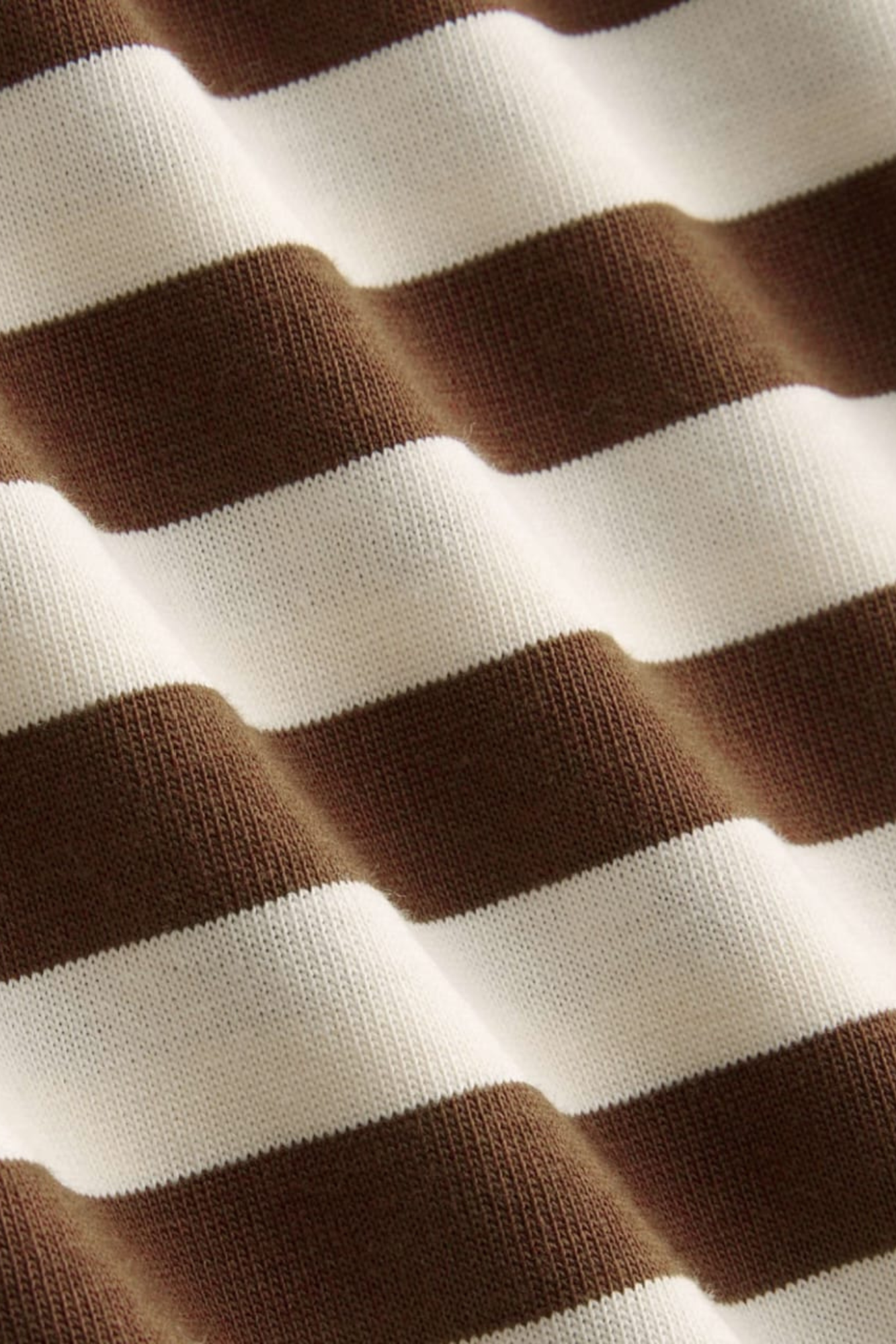 COTTON STRIPE BROWN TEE