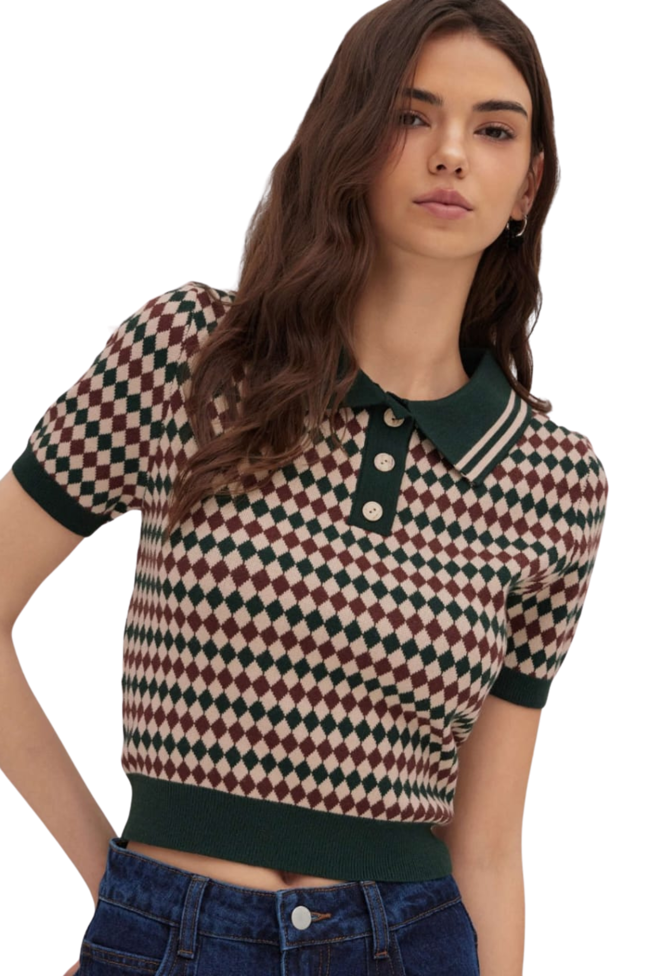 KNIT POLO DARK GREEN