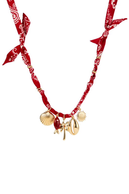 RED SHELL & FISH NECKLACE