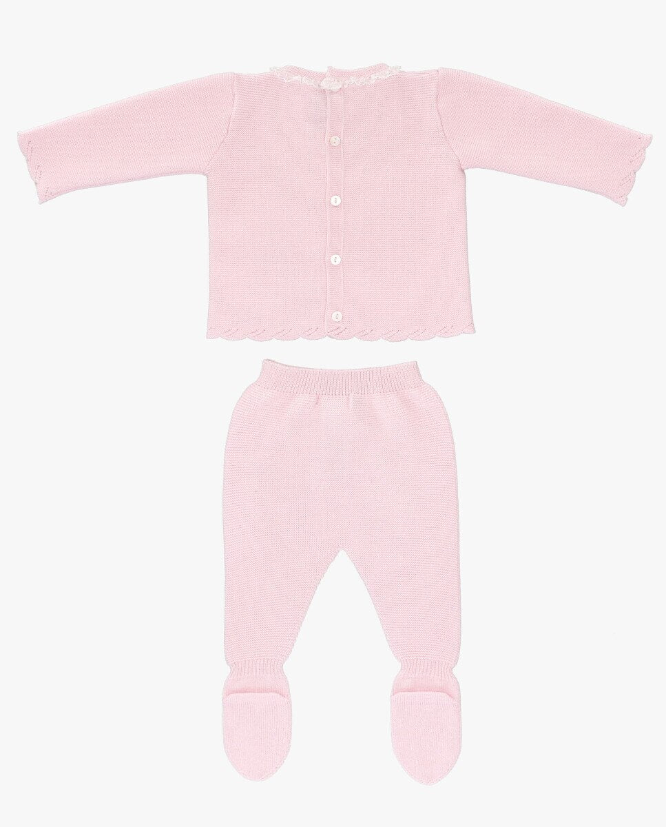 CONJUNTO PIQUE ROSA BEBE