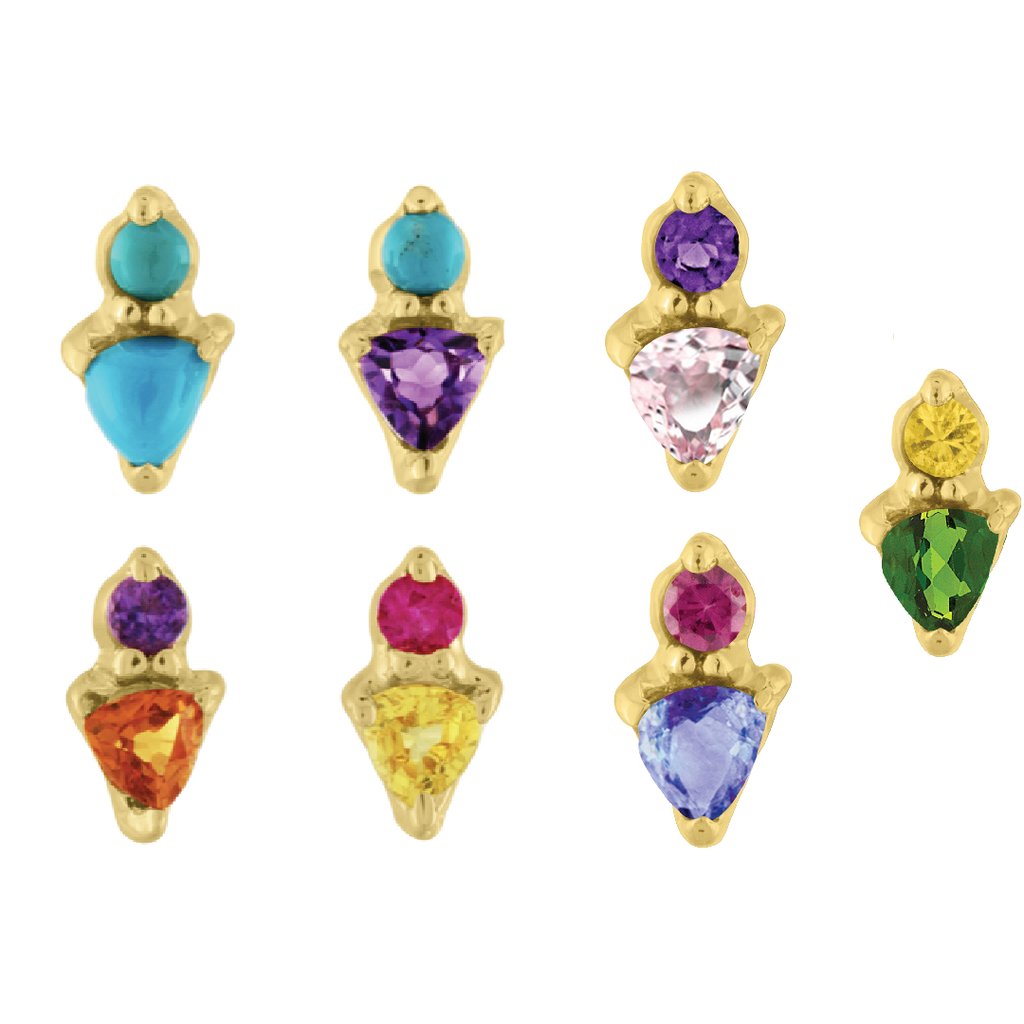 MINI ARROW STUDS TURQUOISE AND LAPIZ