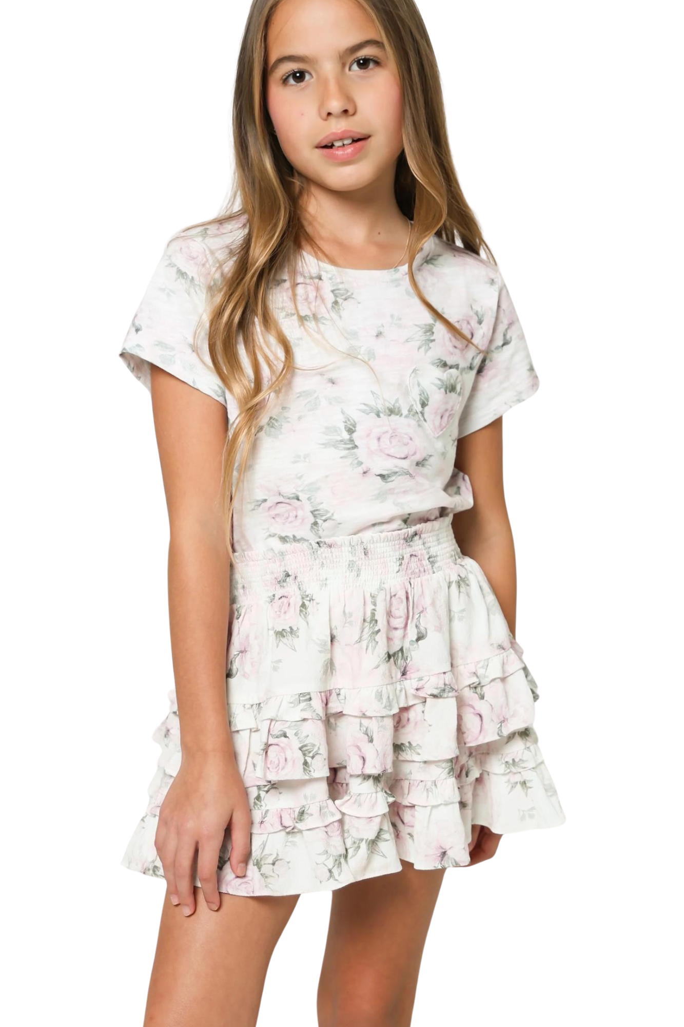 SALINE SKIRT & T-SHIRT DUSTY ROSE