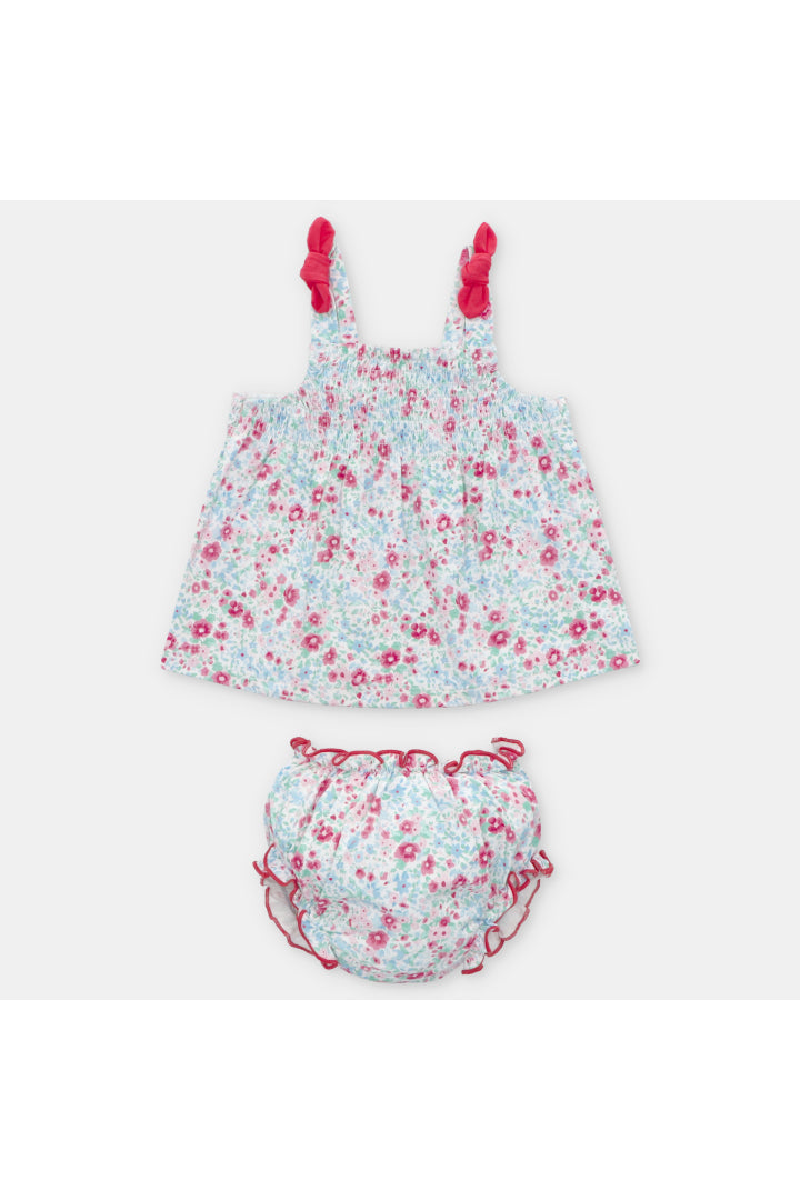 TRAJE DE BAÑO NIÑA FLOR - CORAL