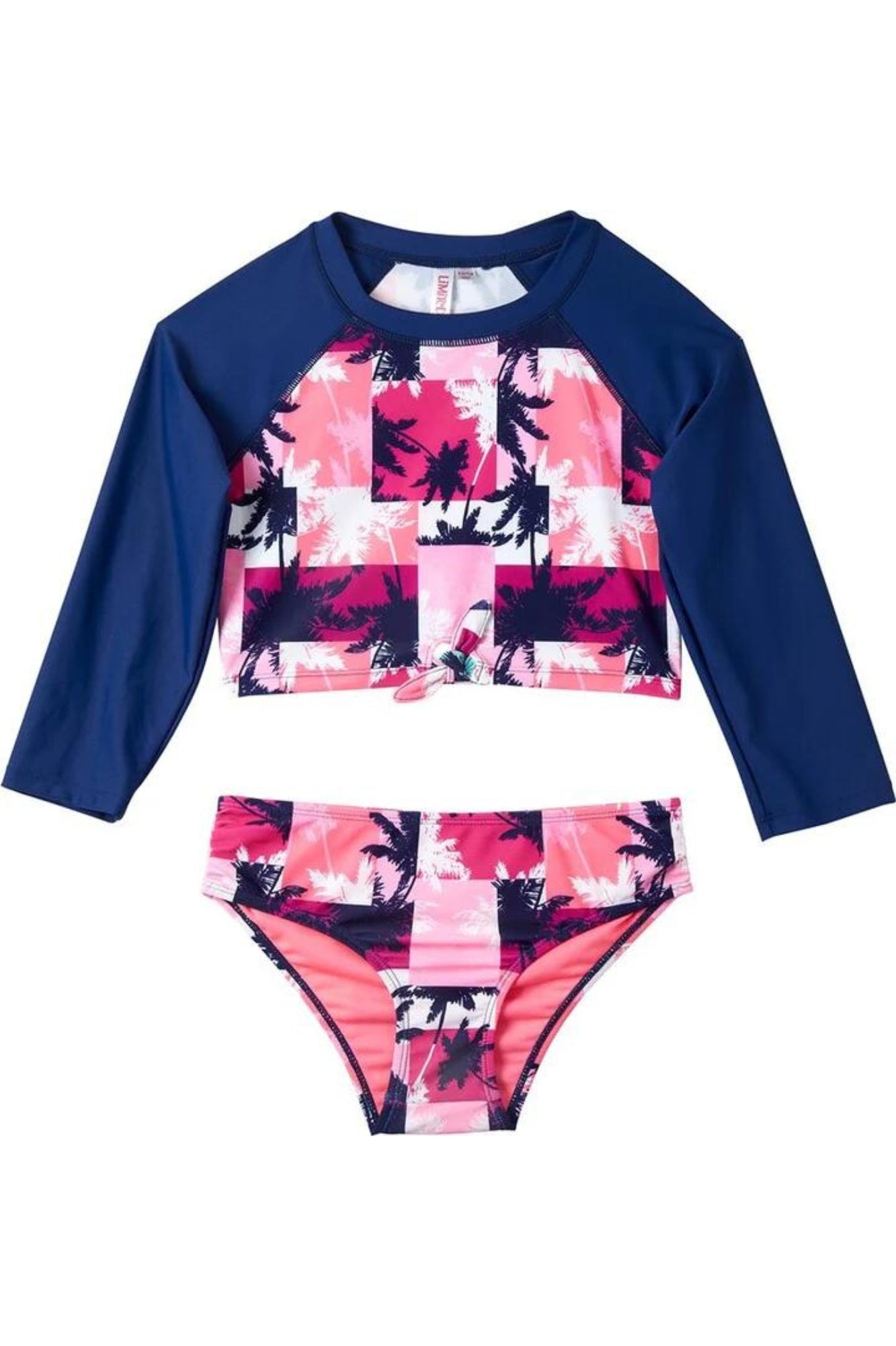 PALM TREE RASHGUARD SET - BLUE