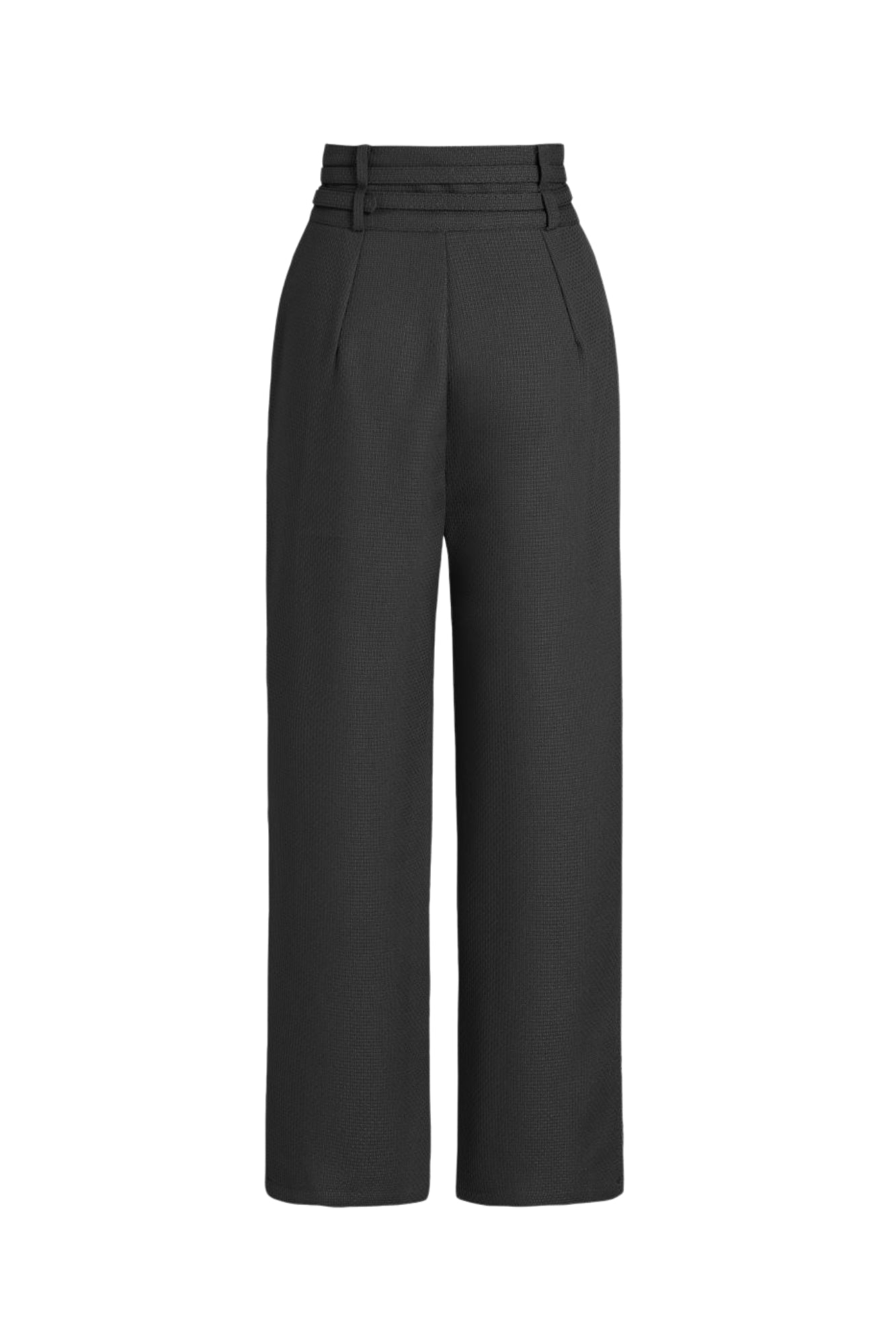 BELTED TROUSERS - BLACK