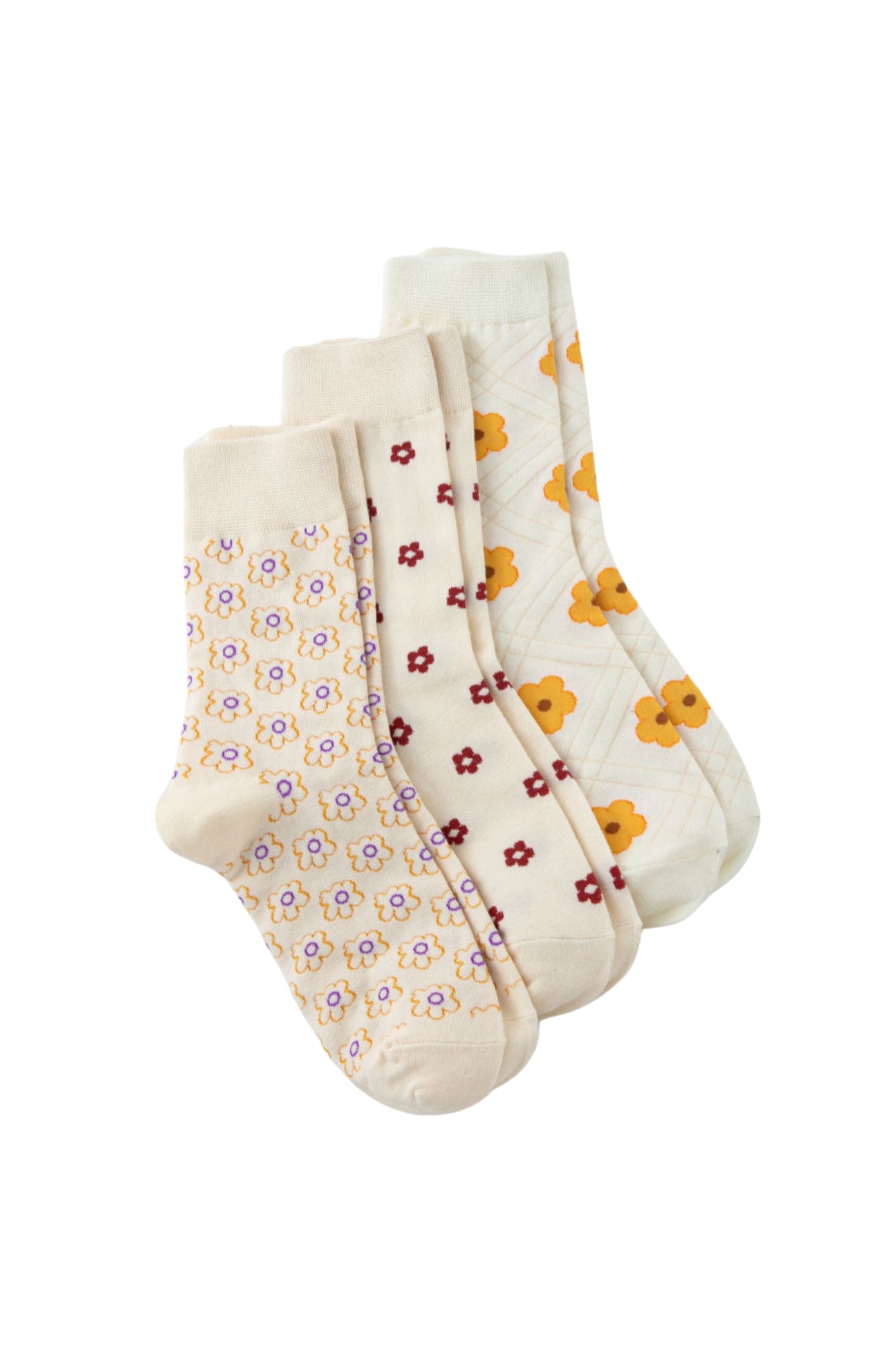 FLORAL CREW SOCKS