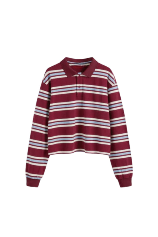 STRIPED POLO SWEAT TSHIRT