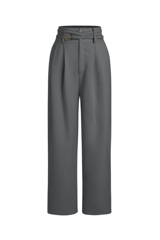 BELTED TROUSERS - GREY