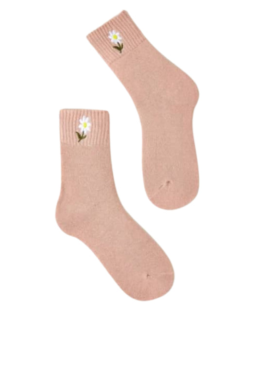 FLORAL ANKLE SOCKS ROSEWOOD