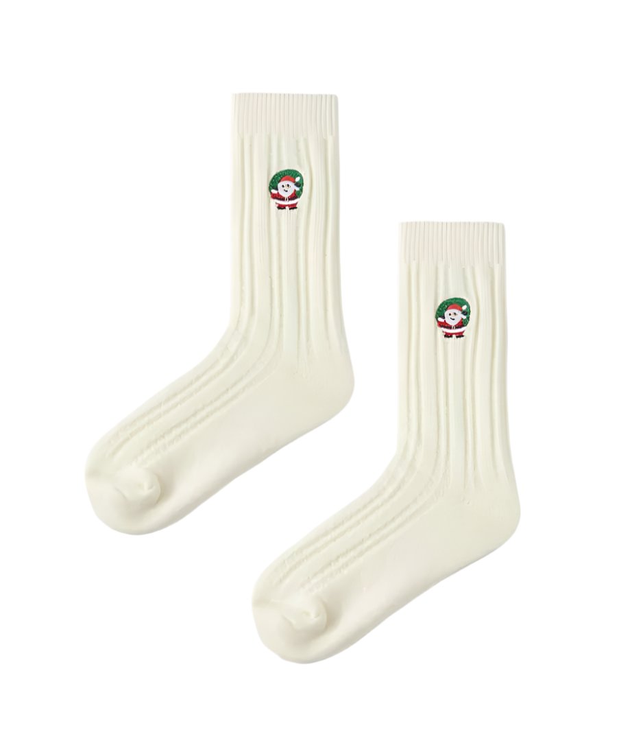 ANKLE SOCKS WHITE SANTA