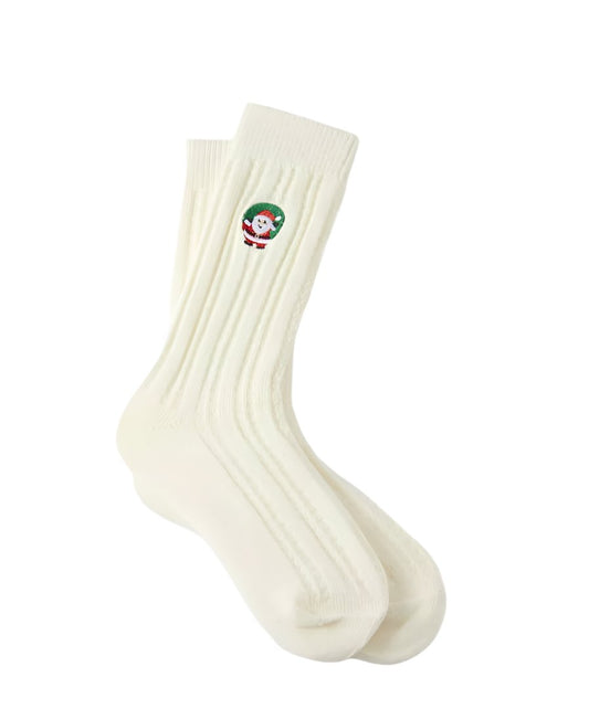 ANKLE SOCKS WHITE SANTA