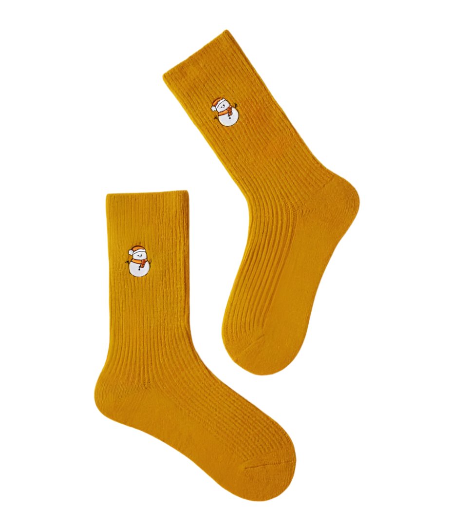 ANKLE SOCKS YELLOW XMAS