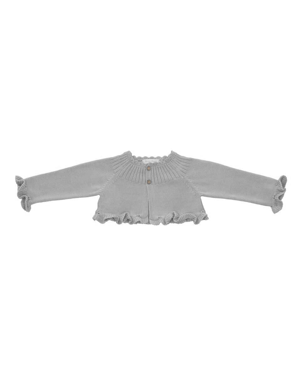 CARDIGAN TEJIDO CORTO GRIS