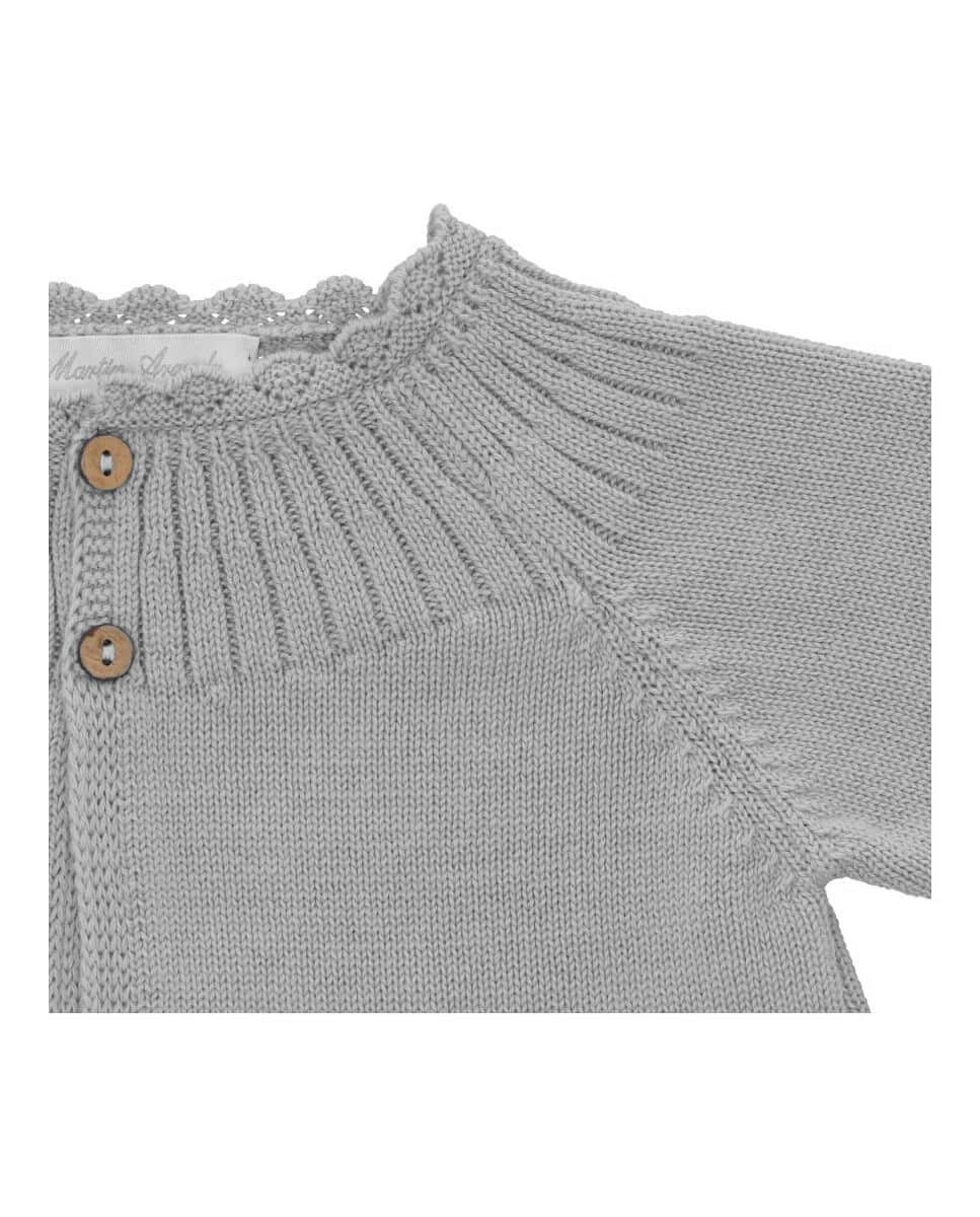 CARDIGAN TEJIDO CORTO GRIS