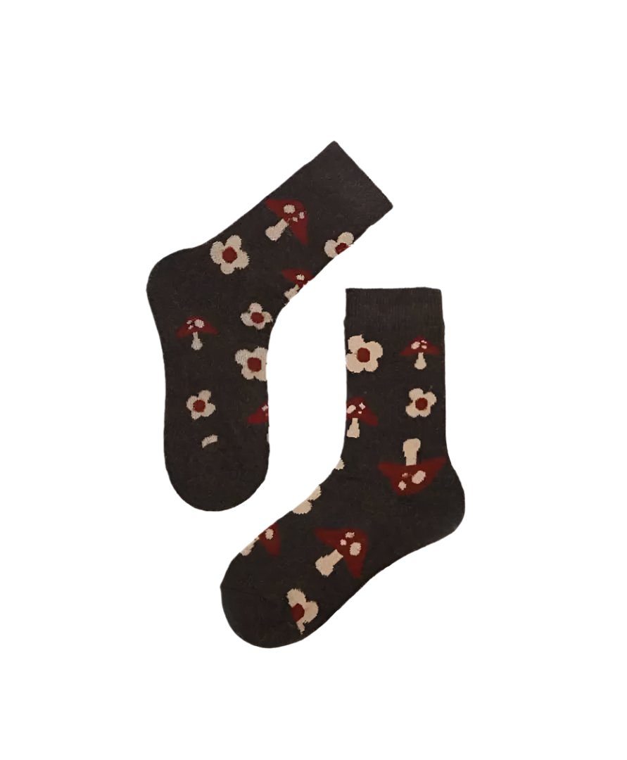 FLORAL BLACK SOCKS