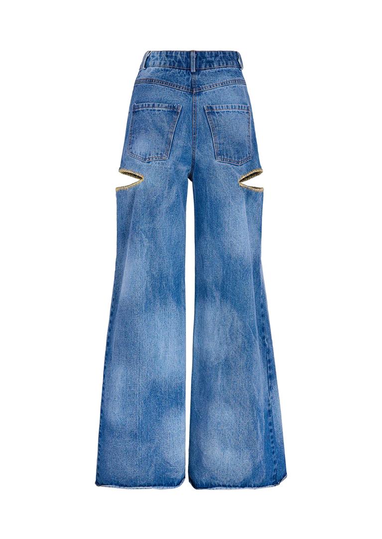 GOLDEN PALAZZO DENIM BLUE