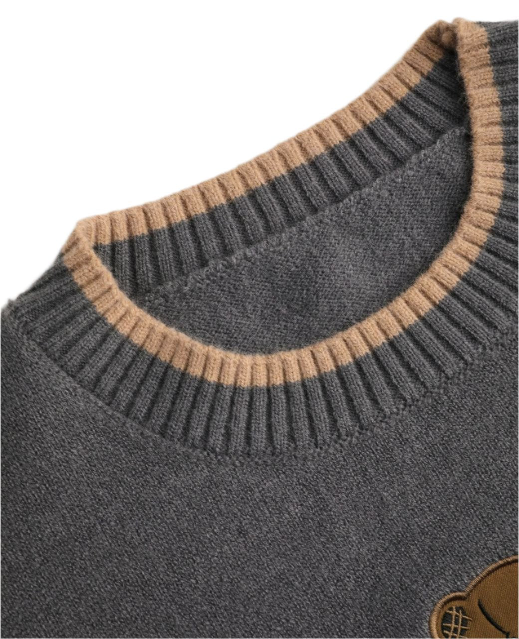 KNIT SWEATER BEAR GREY