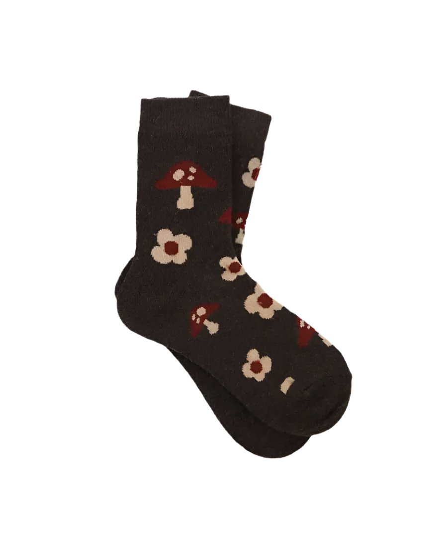 FLORAL BLACK SOCKS