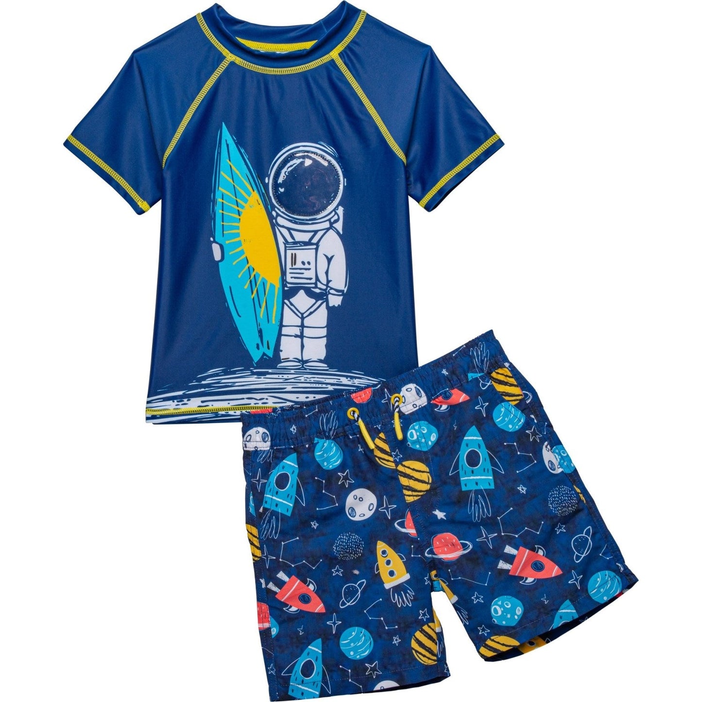 NAVY SPACE RASHGUARD SWIM SET