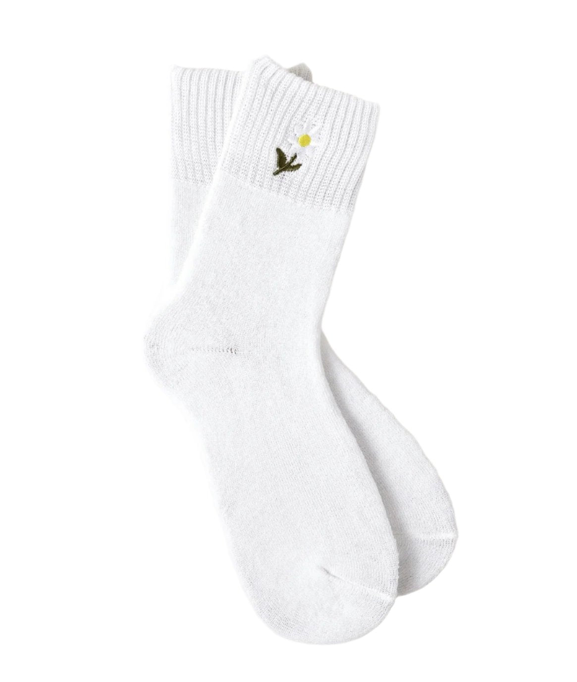 FLORAL ANKLE SOCKS WHITE