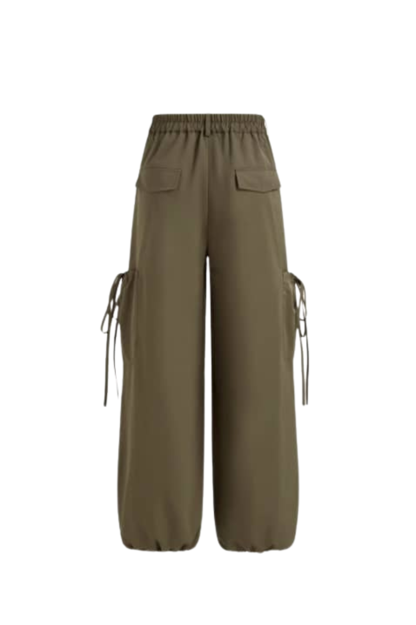 DARK GREEN WIDE LEG CARGO PANTS