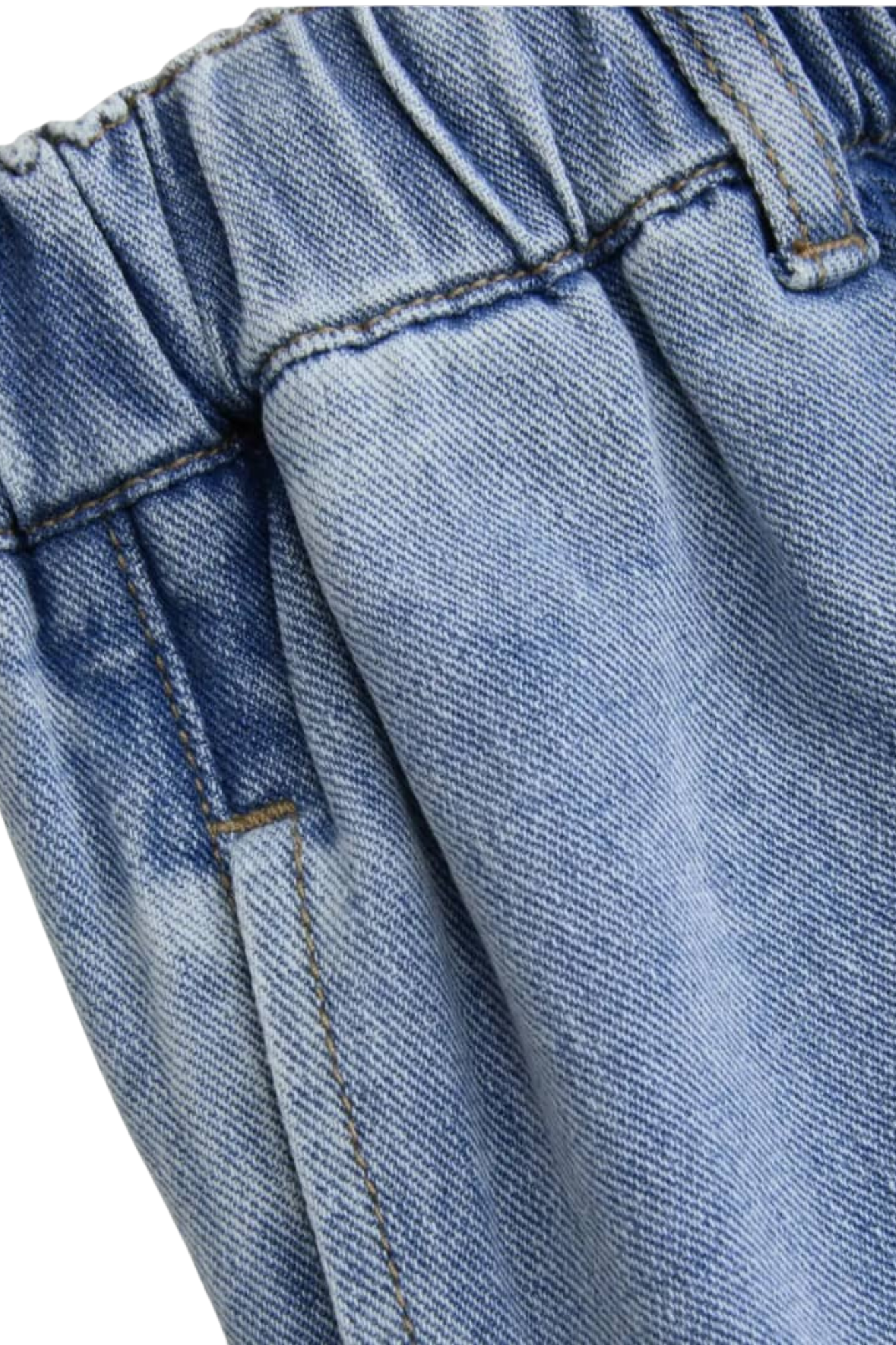 DENIM FRONT TIE WIDE PANTS