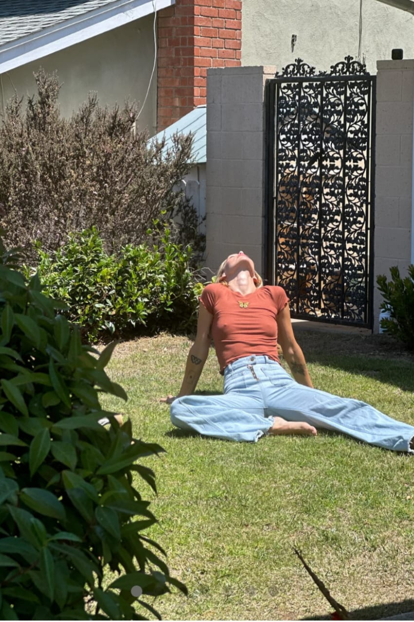 BUTTERFLIES BROWN TEE