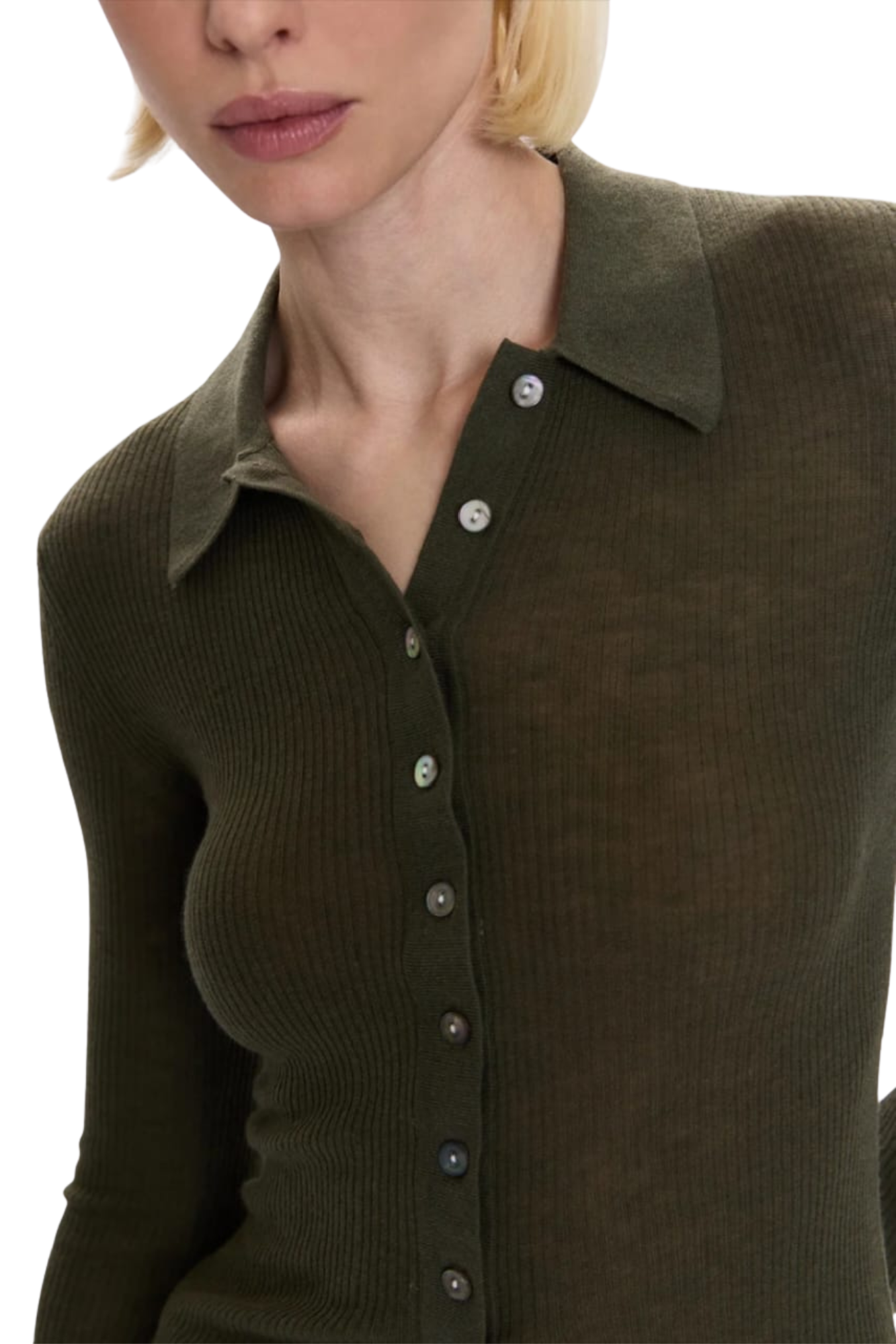 FITTED GREEN CARDIGAN