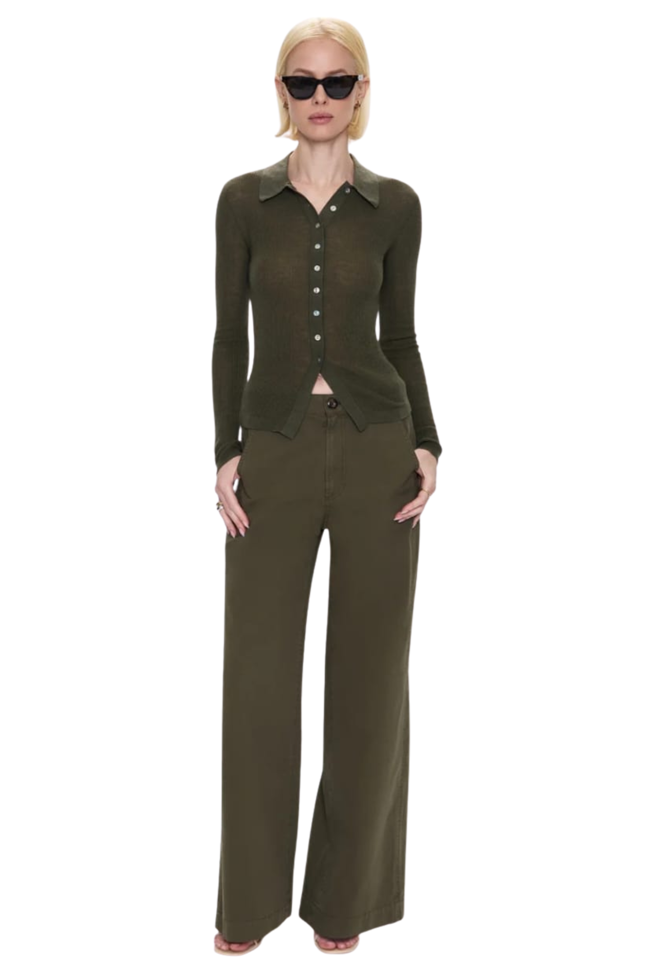 FITTED GREEN CARDIGAN