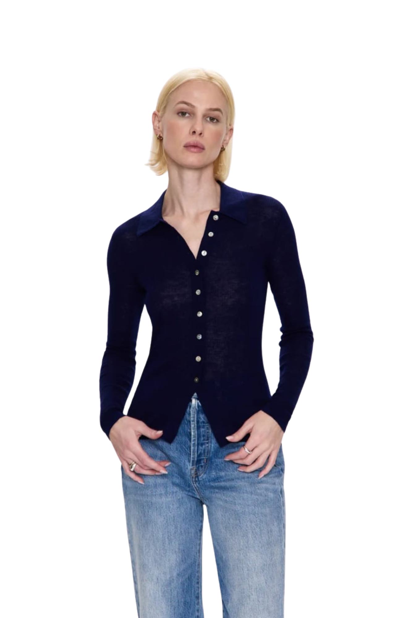 FITTED CARDIGAN NAVY