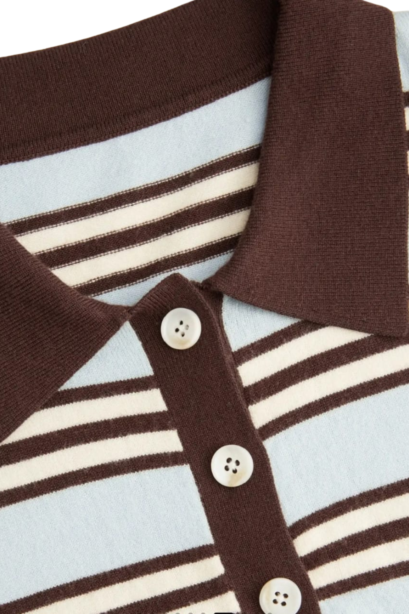 KNIT STRIPE POLO LONG SLEEVE