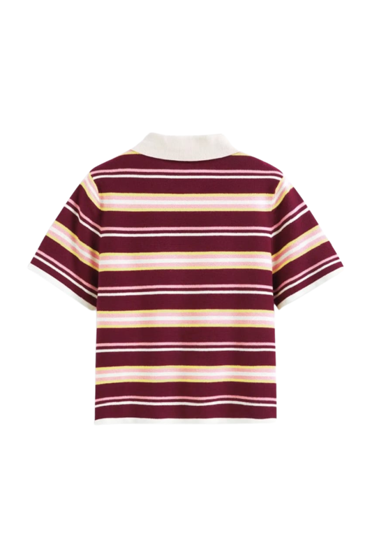 KNIT POLO TOP
