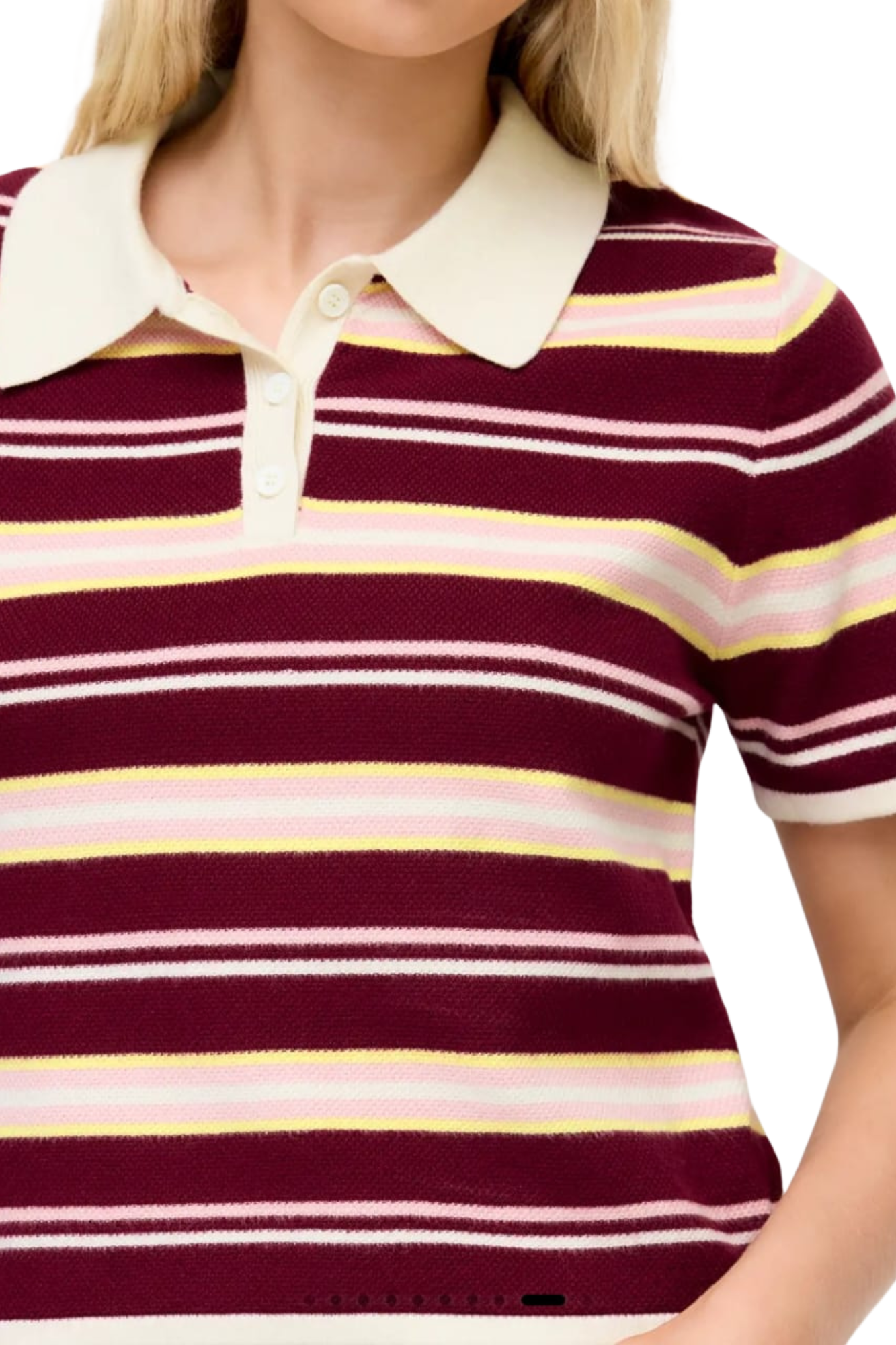 KNIT POLO TOP