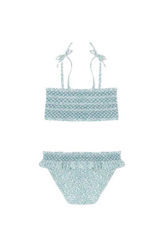 BIKINI FLORES NIÑA PICNIC VERDE