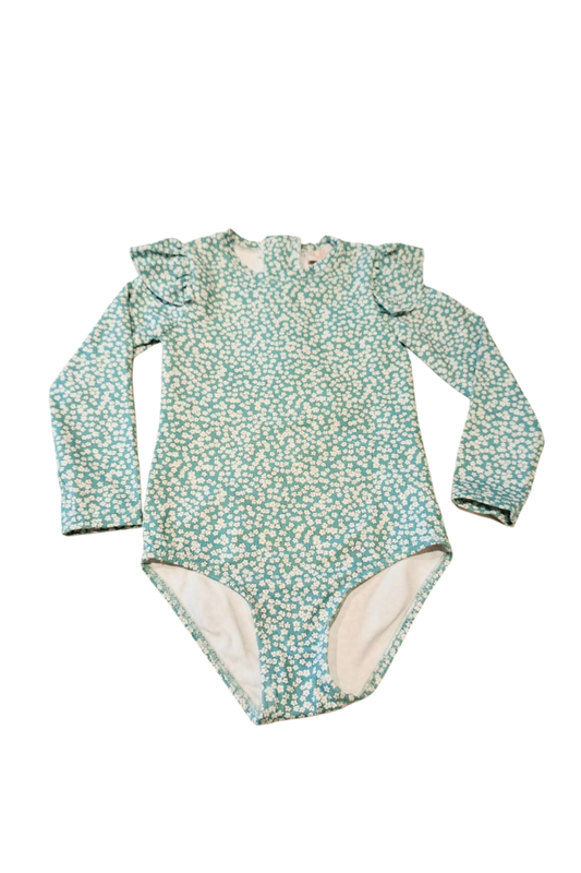 TRAJE DE BAÑO NIÑA MANGA LARGA  VERDE