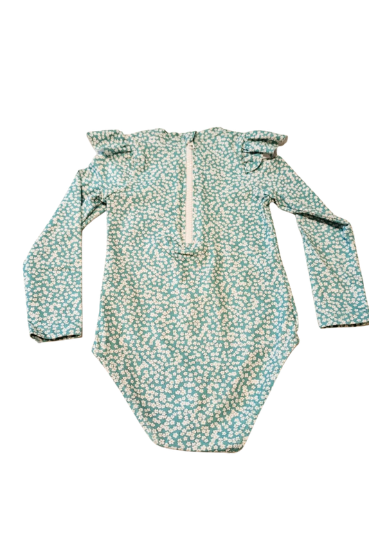 TRAJE DE BAÑO NIÑA MANGA LARGA  VERDE