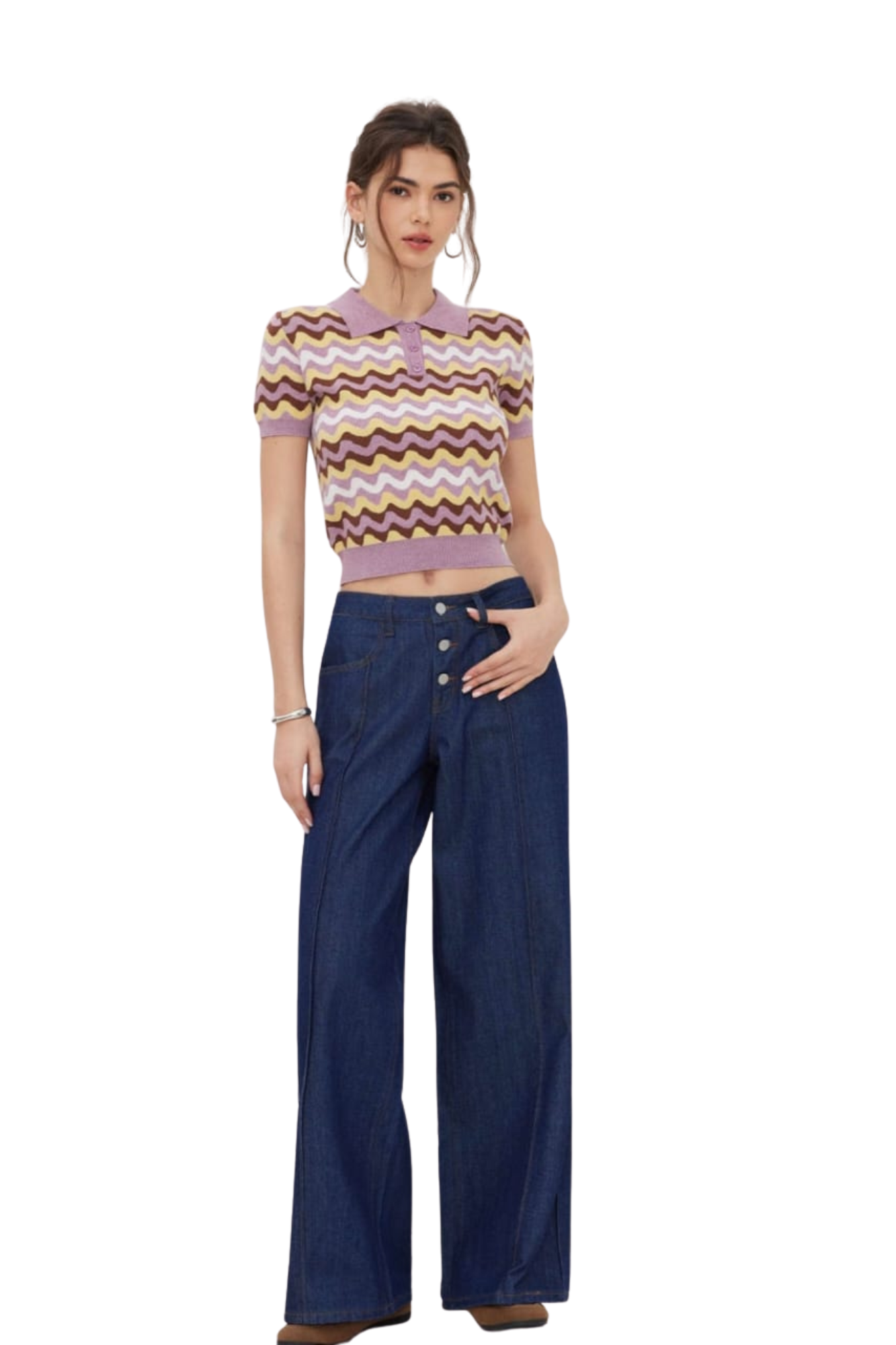 KNIT POLO WAVE VIOLET