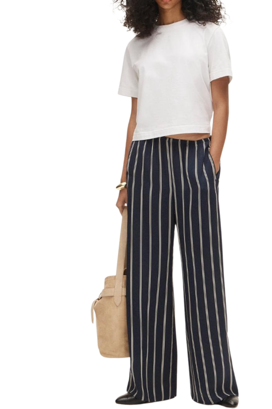 COSMO PANT IN STRIPE NAVY