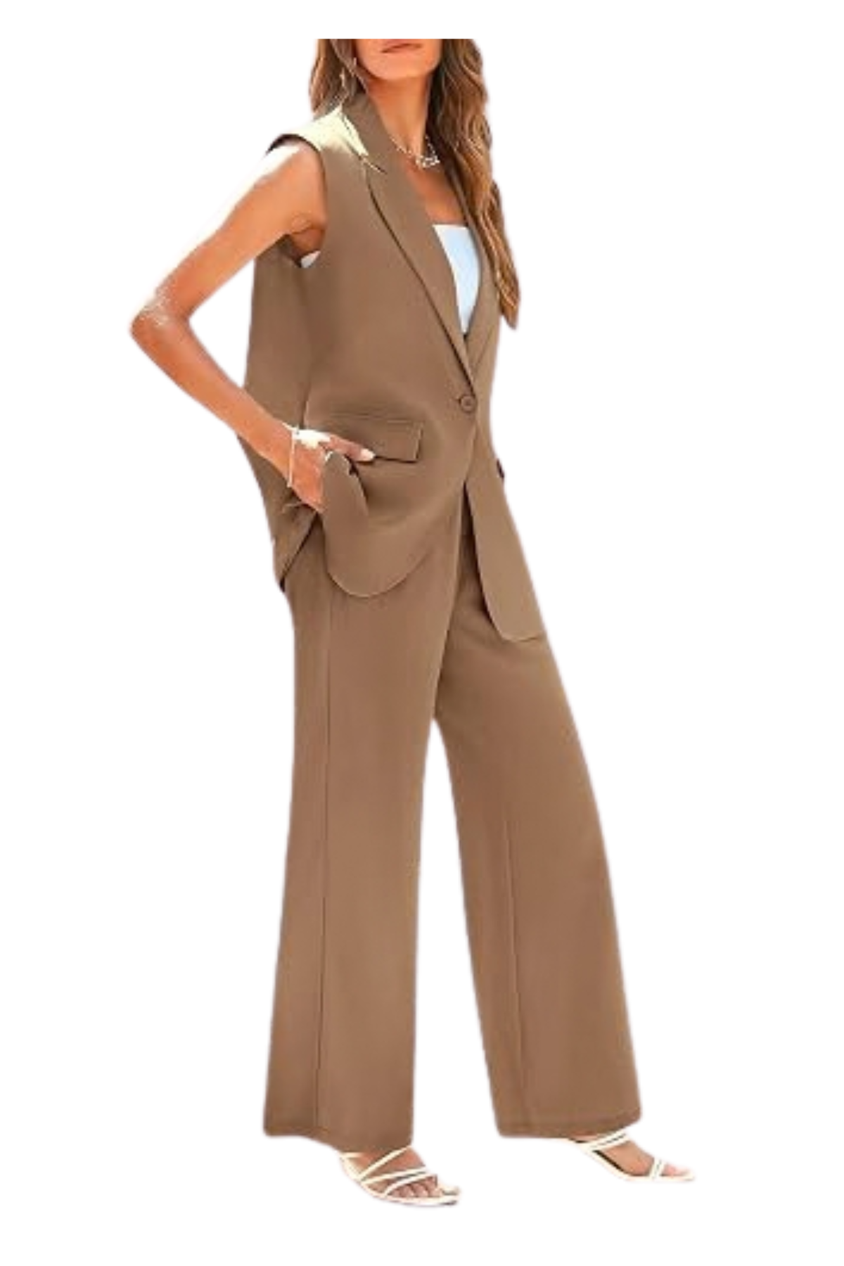 PANTS & VEST SET KHAKY