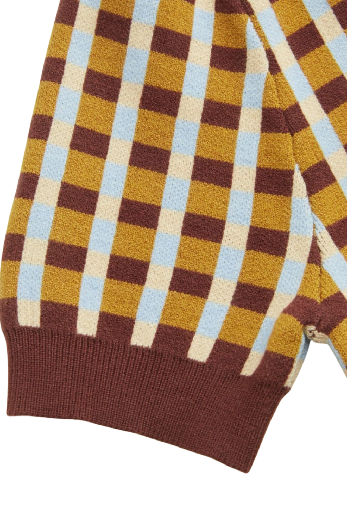 KNIT POLO CHECK BROWN